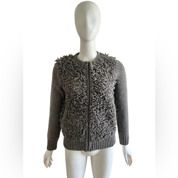 Madewell Fringe Loop Full Zip Sweater Cardigan Gray Jacket Size XS Alpaca Wool - Picture 1 of 7